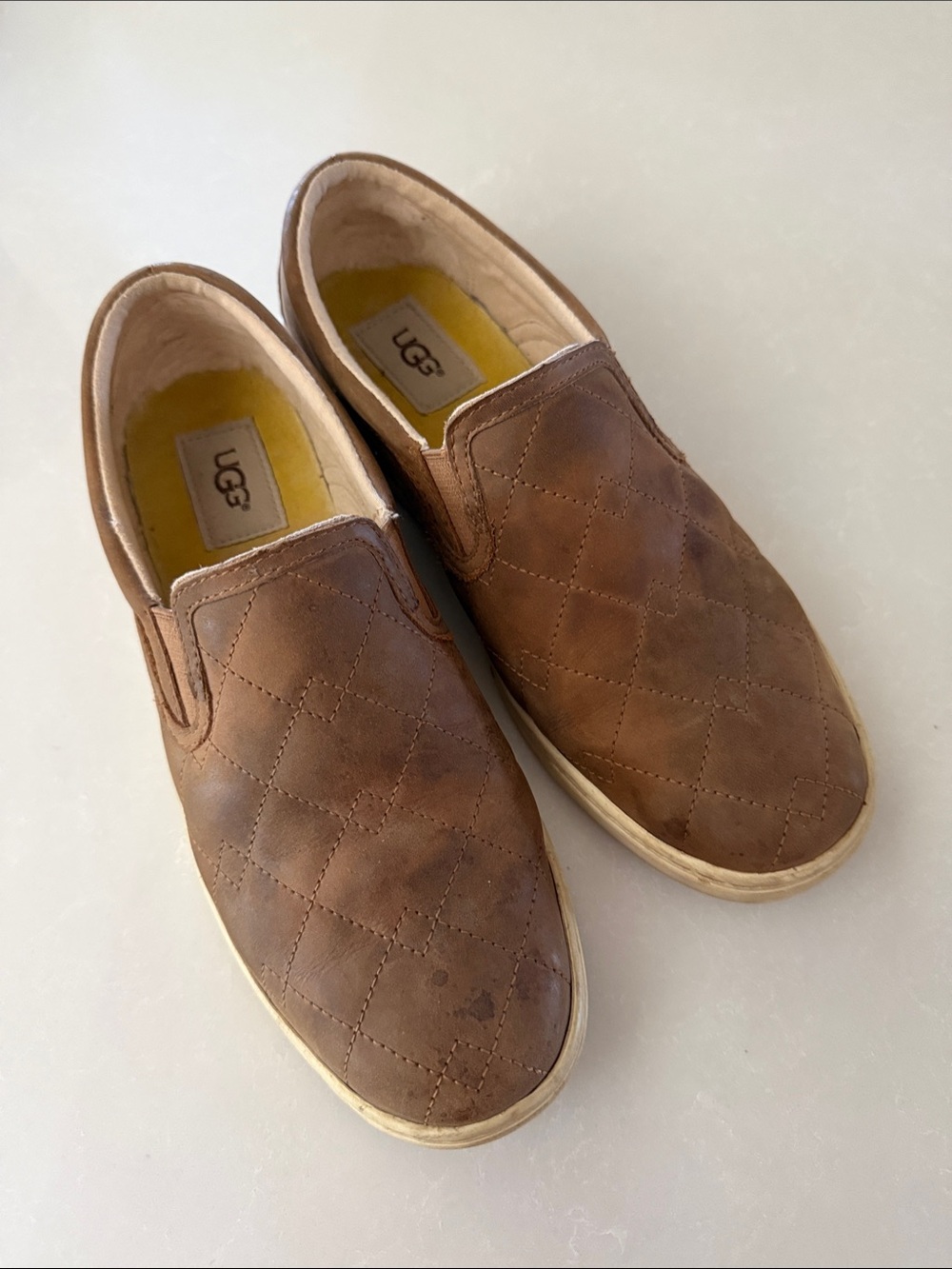 UGG Women's Brown Quilted Slip-On Sneakers